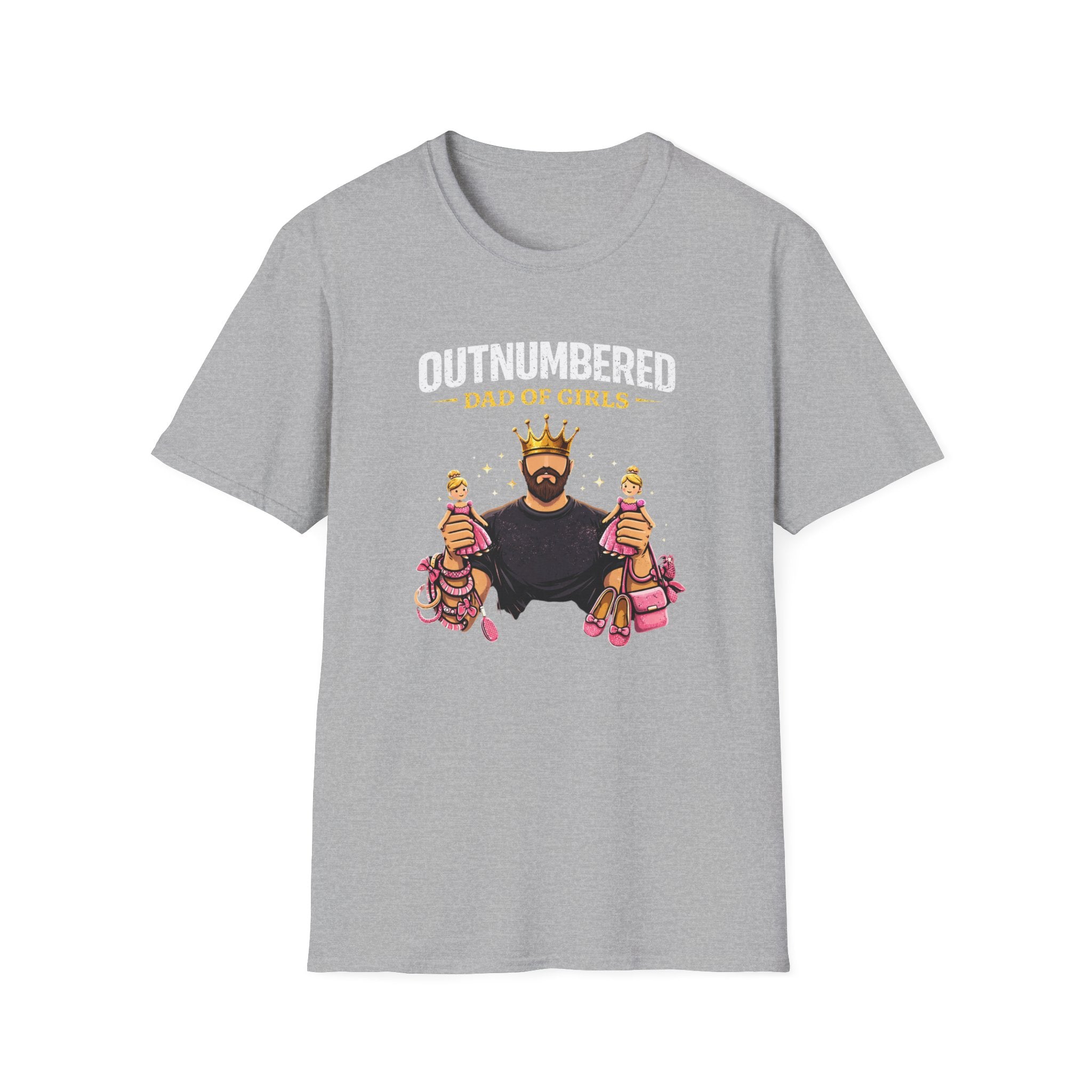 Outnumbered Dad of Girls - graphic T-Shirt