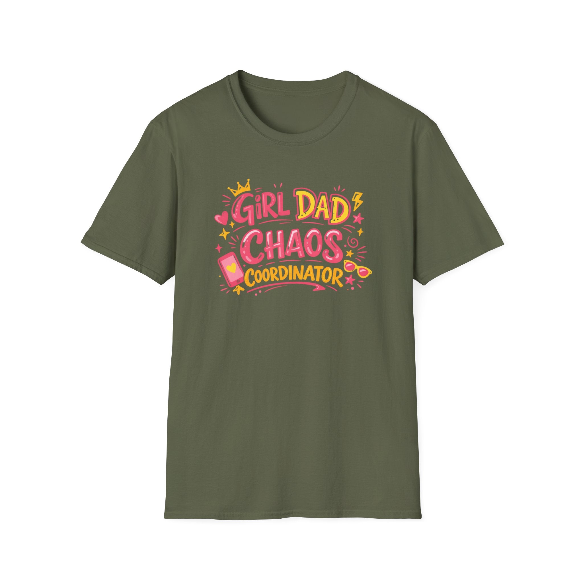 Girl Dad: Chaos Coordinator - Teen - pink graphic T-Shirt