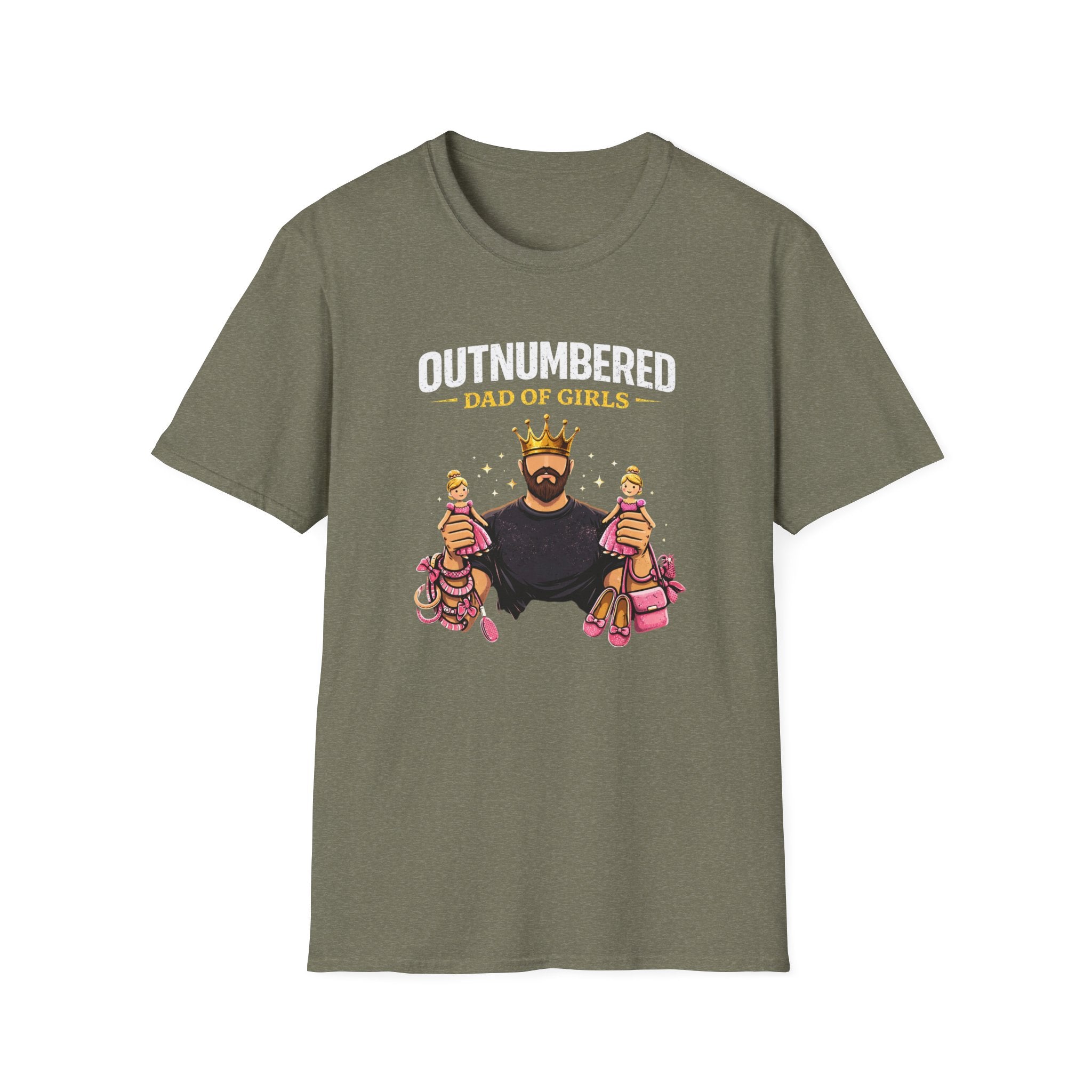Outnumbered Dad of Girls - graphic T-Shirt