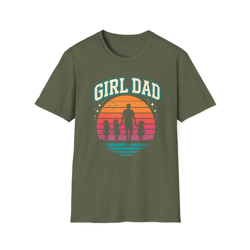 Girl Dad Sunset - 3 girls T-Shirt