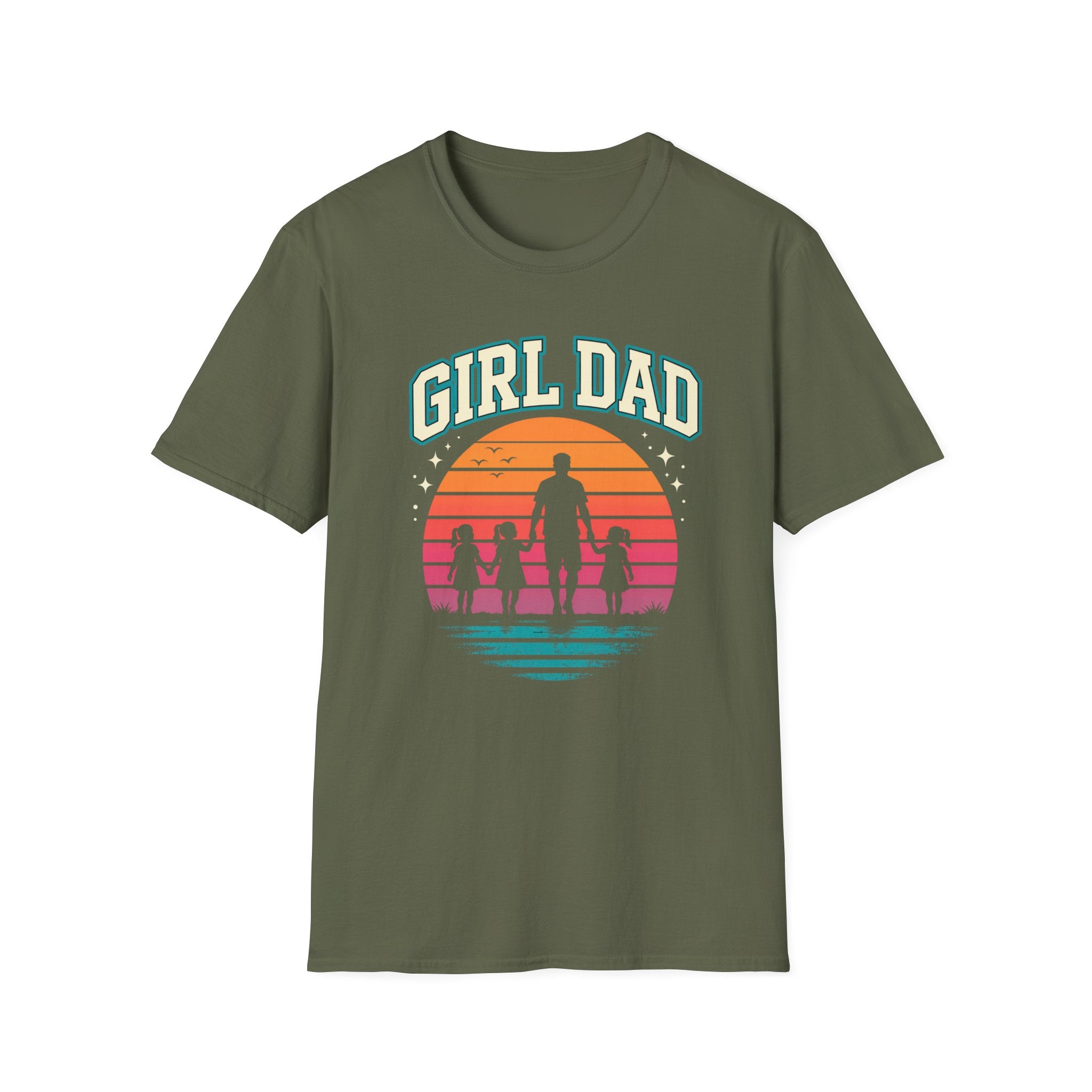 Girl Dad Sunset - 3 girls T-Shirt