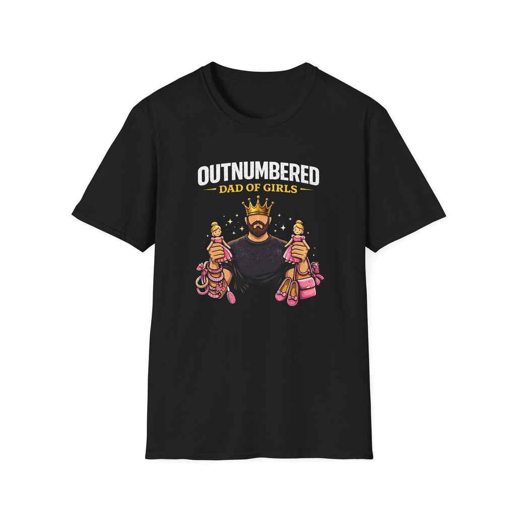Outnumbered Dad of Girls - graphic T-Shirt
