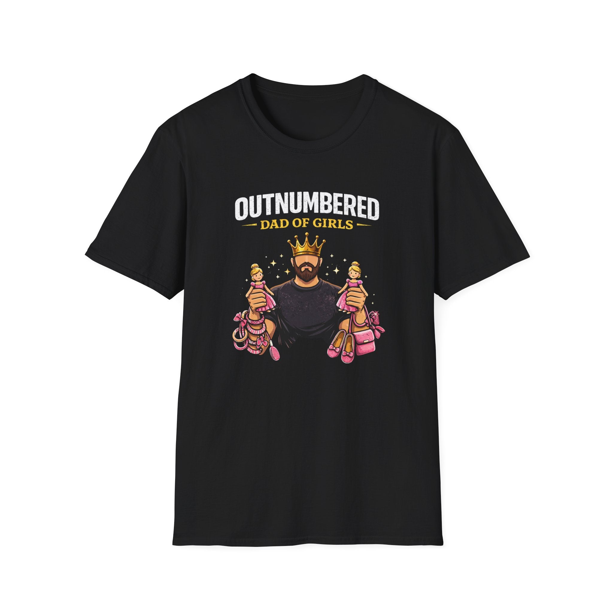 Outnumbered Dad of Girls - graphic T-Shirt