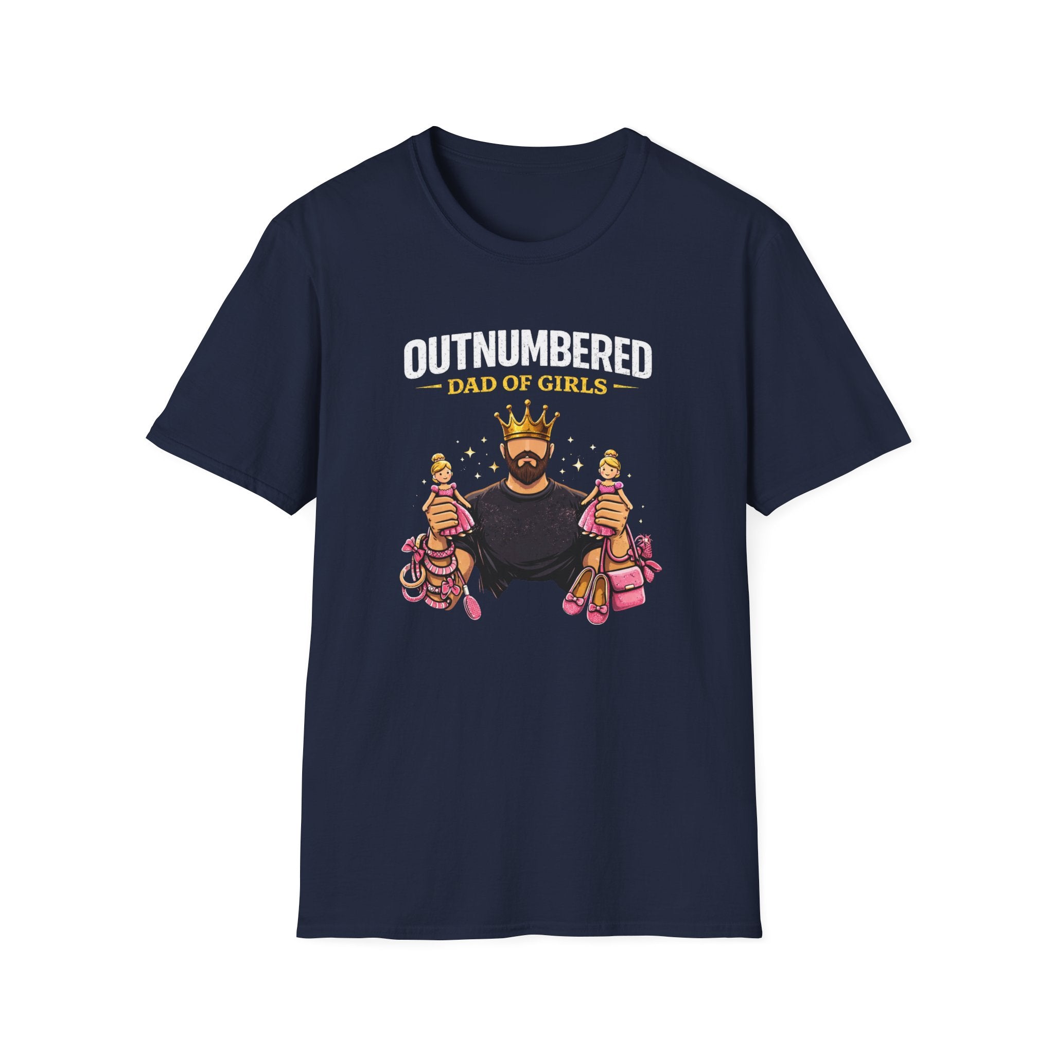 Outnumbered Dad of Girls - graphic T-Shirt