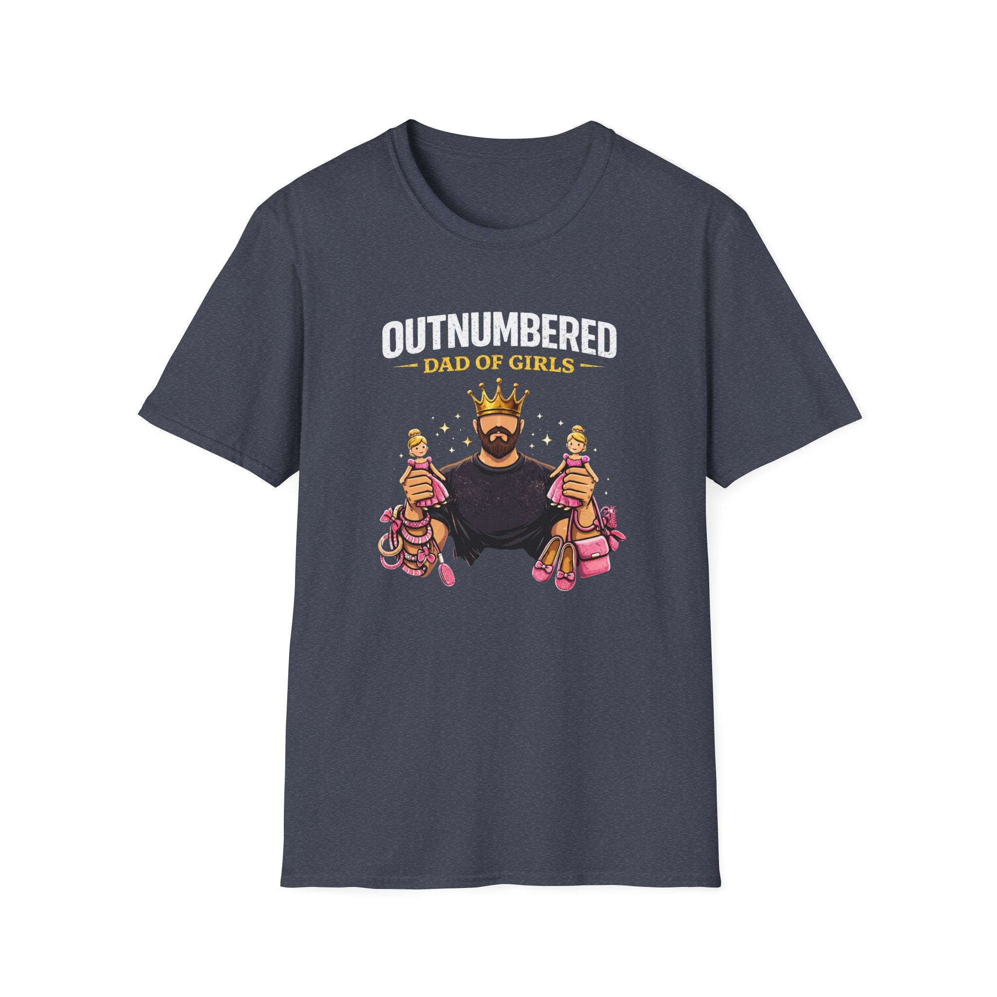 Outnumbered Dad of Girls - graphic T-Shirt
