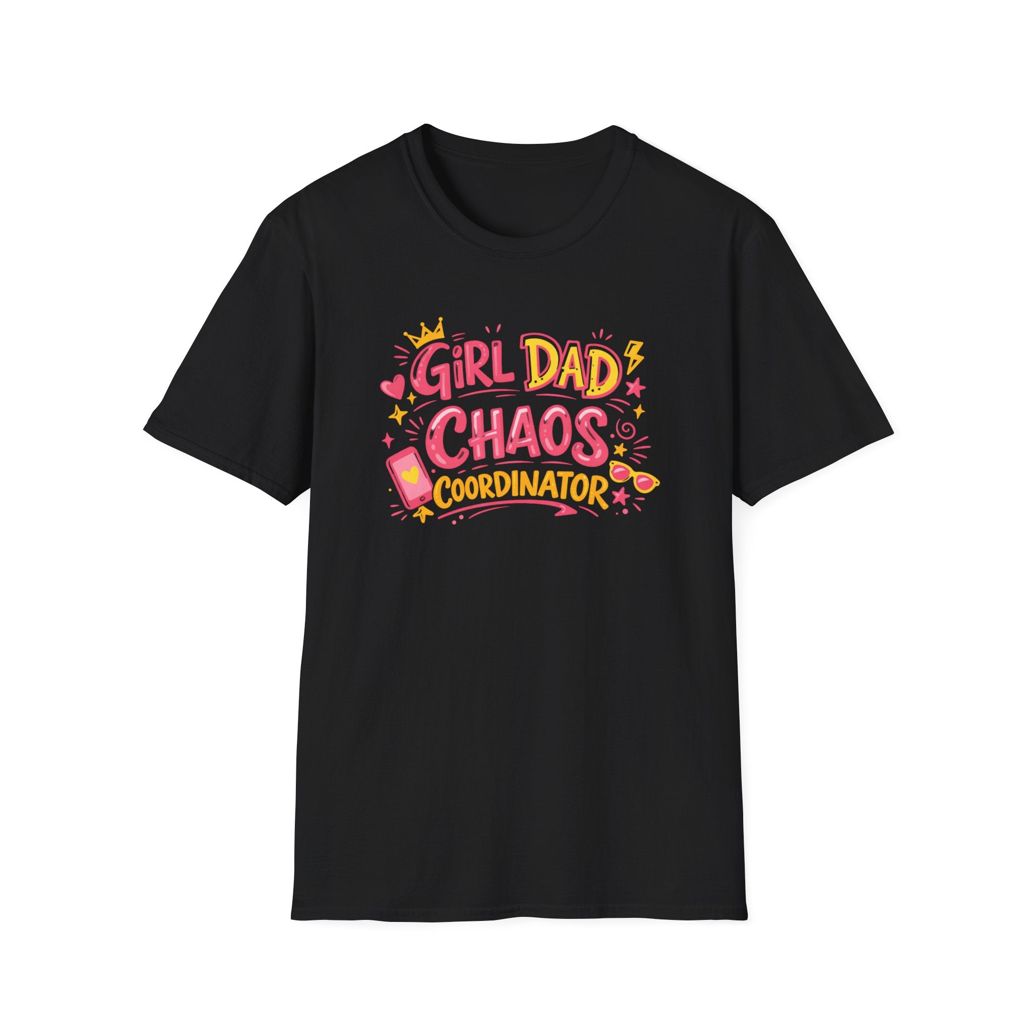 Girl Dad: Chaos Coordinator - Teen - pink graphic T-Shirt
